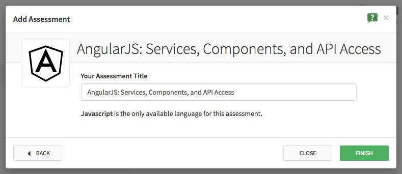 Create Assessment Dialog 3